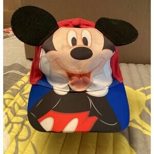Disney Mickey Mouse Boys' Aw, Shucks Red Baseball Cap with 3D Ears